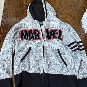 Marvel Black and White Comic Zip-Up Hoodie men’s small